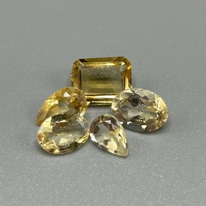 lot 169 image: 5.46 Carat Citrine Faceted Mixed Cut - Various Color, Shape & Size Assorted Set of 5 Loose Stones