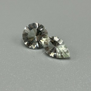 lot 173 image: 2.64 Carat Praseolite Green Amethyst Quartz Fancy Mixed Starburst Cut - Set of 2 Loose Stones