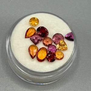 lot 178 image: 5.17 Carat Multi-Color GarnetNatural Stones Faceted Mixed Cut - Assorted Lot of Loose Stones