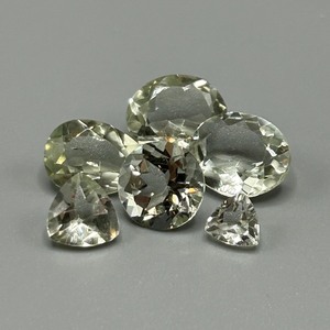 lot 183 image: 17.89 Carat Praseolite Green Amethyst Faceted Mixed Cut - Various Size & Shape Set of 6 Loose Stones