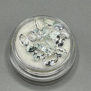 lot 185 image: 6.91 Carat Light Aqua Colored Gems Faceted Mixed Cut - Assorted Lot of Loose Stones