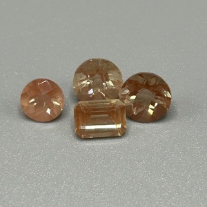 lot 84 image: 4.58 Carat Sunstone Mixed Cut - Various Size & Shape Set of 4 Loose Stones
