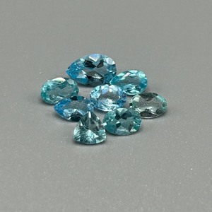 lot 87 image: 3.61 Carat Blue Topaz Faceted Mixed Cut - Various Size & Shape Assorted Set of 8 Loose Stones