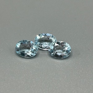 lot 91 image: 4.28 Carat Blue Topaz Faceted Oval Cut - Set of 3 Loose Stones