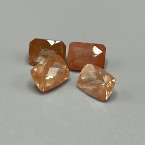 lot 195 image: 5.97 Carat SunstoneAndesine Labradorite Faceted Mixed Cut - Various Size, Color & Shape Set of 4 Loose Stones