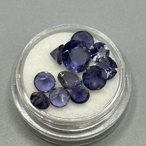 lot 209 image: 6.66 Carat Iolite Faceted Round Cut - Various Size Assorted Lot of Loose Stones