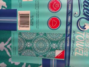 lot 132 image: Set of 2 Whitley Willows Beach Microfiber Towel Teal Medallion 35 x 70