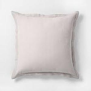 lot 162 image: 26x26 Cotton & Linen Blend Euro Pillow Taupe - Hearth & Hand with Magnolia