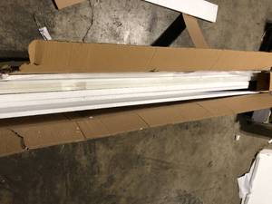 lot 32 image: GODEER 70.87 in. White TV Stand Fits TVs up to 80 in. Wall Mounted Floating TV Stand with 20 Color LEDs   Customer Returns See Pictures
