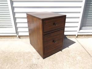 lot 12 image: 2 Wood Wheeled File Cabinets