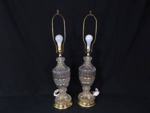 lot 20 image: 4 High End Gold Gilded Trim etc. Crystal Lamps