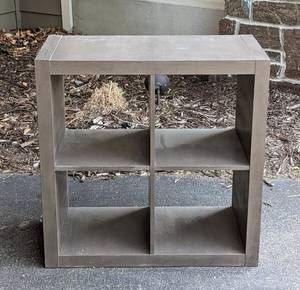Grey Painted Wood Storage Cube