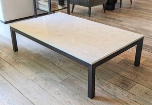 Room and Board Parsons Large White Marble Topped Coffee Table