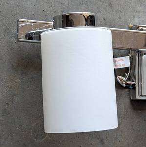 Pair of 3-Light Polished Nickel Vanity Light Fixtures