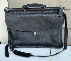Black Leather Briefcase and Handbag by Coach