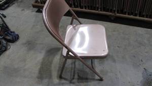 (50) Metal Folding Chairs on Cart
