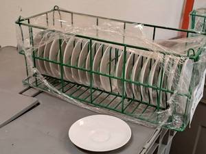 lot 207 image: Lot of (20) Leltmann-Weiden 5-34 Saucers with Rack