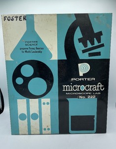 lot 17 image: Vintage Porter Microcraft Microscope Lab #22 in original case