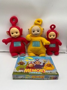 lot 50 image: Vintage Teletubbies Lot of 3 Plush 2 talking Teletubbies