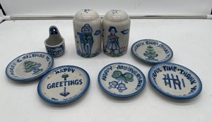 lot 96 image: M.A. Hadley Salt and Pepper, plates, ring holder
