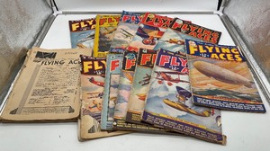 lot 117 image: Vintage 1930s-1940s Flying Aces Aviation Magazines
