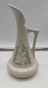lot 119 image: Roseville Vase 1950s Silhouette Acorn Ivory Ewer 716