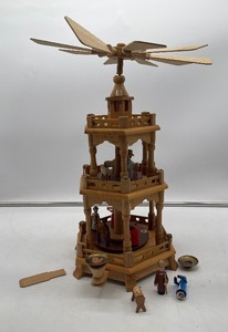 lot 125 image: Vintage German Wood Christmas Pyramid as is
