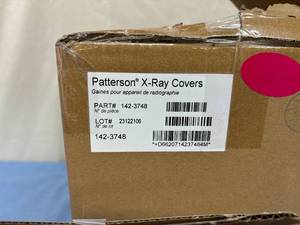 lot 47 image: Lot of 4 NEW Patterson Dental 142-3748 15 x 26 250-Pack Barrier Protection X-Ray Covers - Fits Most X-Ray Heads and Cones