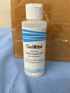lot 72 image: Lot of 100 NEW DermaRite GelRite Instant Hand Sanitizer with Vitamin E
