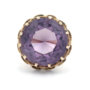 Extra Large Alexandrite Ornate Statement Estate Ring in 14k Yellow Gold $2,200 Retail VIDEO