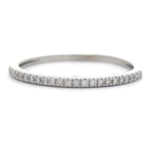 Natural Diamond 12 Eternity Slim Stackable Ring in 14k White Gold $1,399 Retail