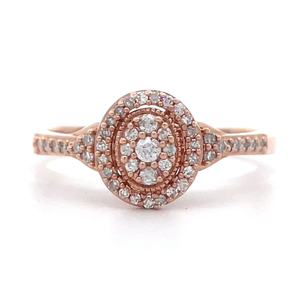 12 Carat Natural Diamond Oval Cluster Cathedral Ring in Rose Gold $1,519 Retail VIDEO