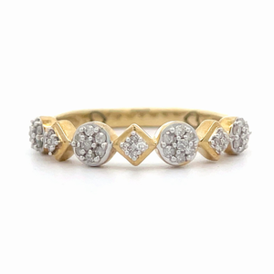 Diamond Pave Geometric Stacker Ring in Yellow Gold $999 Retail