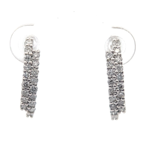 0.50 Carat Diamond Petite Oblong Oval Hoop Earrings $1,445 Retail