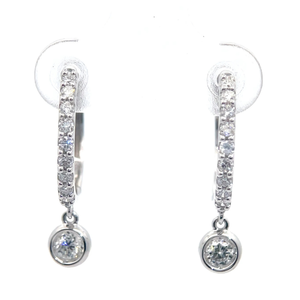 0.50ct Diamond Dangle Hoop Earrings in White Gold $1,475 Retail VIDEO