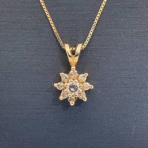 13 Carat Natural Diamond Cluster Star Estate Pendant in 14k Yellow Gold $1,140 Retail VIDEO