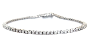 2.13 Carat Natural Diamond Slim Tennis Bracelet in 14k White Gold $5,199 Retail