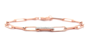 Diamond Pave Oblong Paperclip Link Bracelet $725 Retail VIDEO