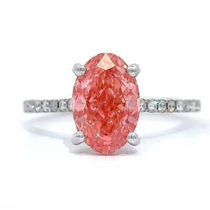 VERY RARE 2.60 Carat Pink Diamond with White Diamonds in 18k White Gold w IGI Report $15,500 Retail VIDEO