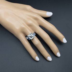 NEW 6.81 Carat Blue Sapphire & Diamond Three-Stone Ring in 14k White Gold - $35,635 Appraisal Included VIDEO