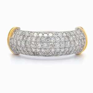 lot 45 image: NEW 1 Carat Diamond Pave Dome X Ring in Two-Tone $1,099 Retail VIDEO