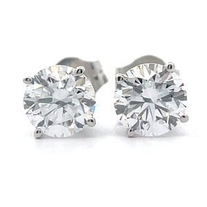 lot 24 image: 1 Carat Diamond Solitaire Stud Earrings in 14k White Gold VIDEO