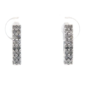 lot 36 image: 0.33 Carat Diamond Double Row U-Shaped Hoop Earrings in White Gold $899 Retail VIDEO