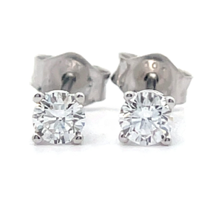 lot 37 image: 0.25 Carat Diamond Classic Solitaire Stud Earrings in White Gold $699 Retail VIDEO