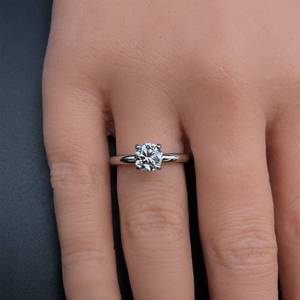 lot 2B image: 1.07ct Diamond Round Brilliant Cut Solitaire Ring in 14k White Gold w IGI Report VIDEO $3,295 Retail