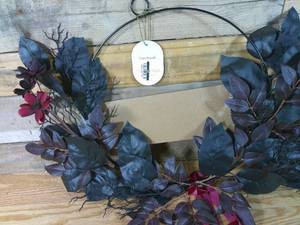 lot 29 image: Set of 3 Threshold Target Faux Wreath 20 Inches Black Purple Leaves