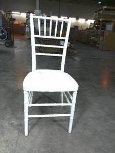 lot 8 image: White Bamboo Style Wooden Chair