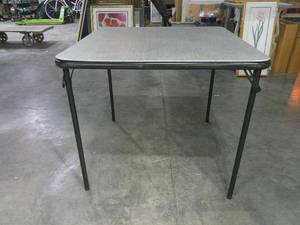 lot 40 image: 30 12 x 30 12 Square Folding Card Table Gray Black