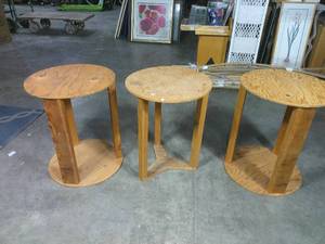 lot 57 image: Set of 3 Handmade Outdoor Garage End Tables