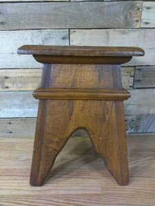 lot 75 image: Vintage Solid Wood Step Stool-Brown